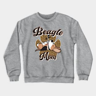 BEAGLE OWNER MOM CUTE BEAGLE SLEEPING ROSE PINK HEART PAW PRINT DESIGN Crewneck Sweatshirt